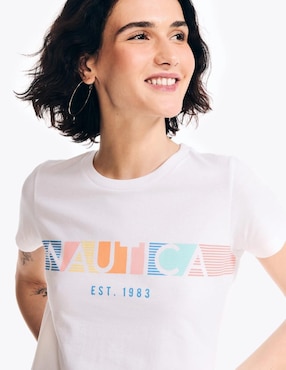 Playera manga corta Nautica cuello redondo para mujer