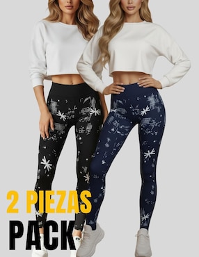 Set legging Malabis cintura alta con elástico para mujer