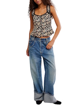 Top Free People escote V tirante ancho