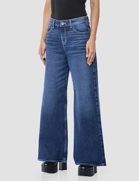 Jeans relaxed wide leg Oggi Jeans corte media cintura para mujer
