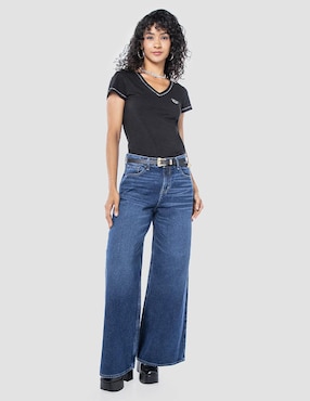Jeans relaxed wide leg Oggi Jeans corte media cintura para mujer