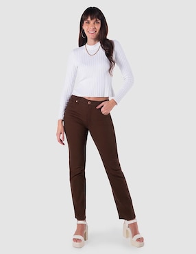 Pantalón de vestir Oggi Jeans straight para mujer