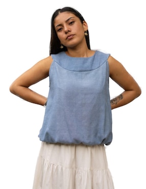 Blusa Textil Vivo sin manga para mujer