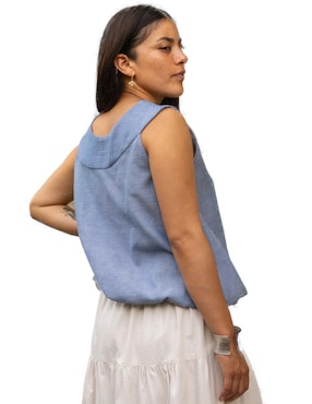 Blusa Textil Vivo sin manga para mujer