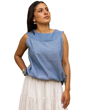 Blusa Textil Vivo sin manga para mujer