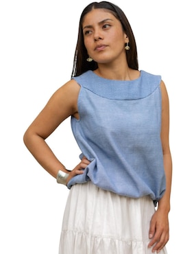 Blusa Textil Vivo sin manga para mujer