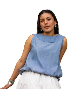 Blusa Textil Vivo sin manga para mujer