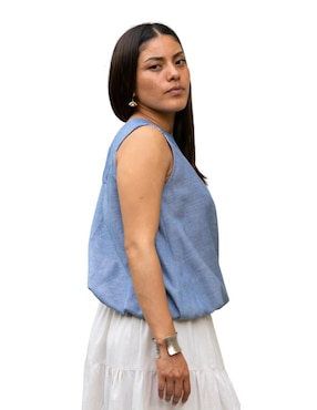 Blusa Textil Vivo sin manga para mujer