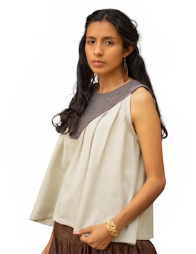 Blusa Textil Vivo sin manga para mujer