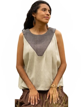 Blusa Textil Vivo sin manga para mujer