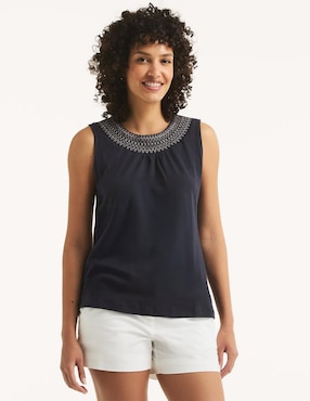 Blusa Nautica sin manga para mujer