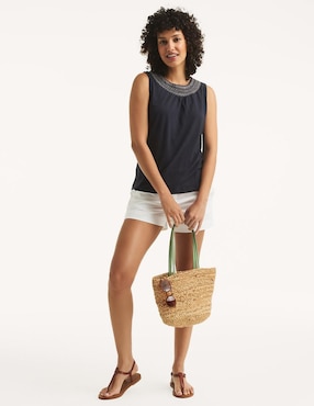 Blusa Nautica sin manga para mujer