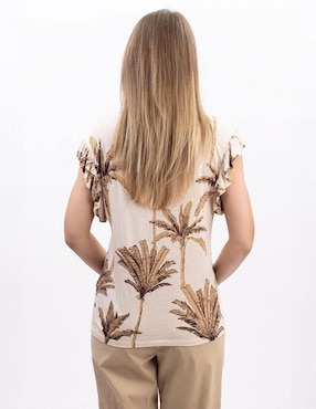 Playera manga corta Nautica cuello redondo para mujer
