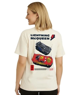 Playera manga corta Disney Cars cuello redondo para mujer