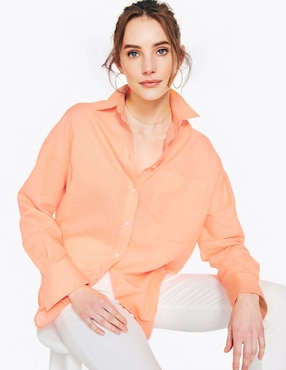 Camisa Nautica manga larga para mujer