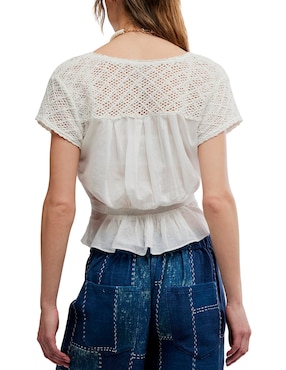 Blusa peplum Free People manga corta para mujer