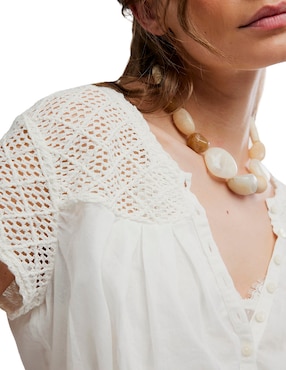 Blusa peplum Free People manga corta para mujer