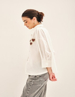 Blusa camisera Rapsodia manga 3/4 para mujer