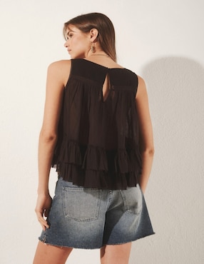 Blusa Rapsodia sin manga para mujer