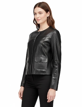 Chamarra casual Cuadra de piel para mujer