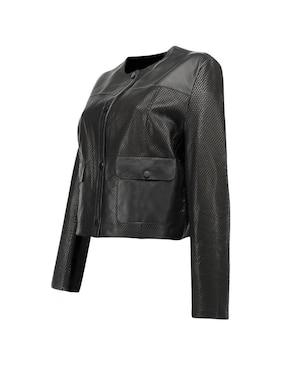 Chamarra casual Cuadra de piel para mujer