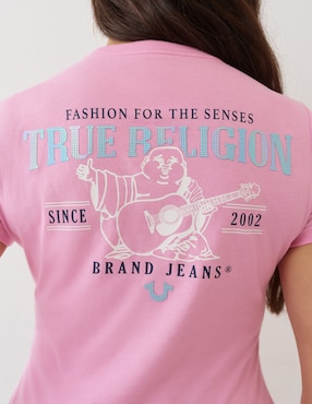 Playera manga corta True Religion Sportswear cuello redondo para mujer