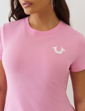 Playera manga corta True Religion Sportswear cuello redondo para mujer