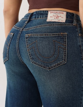 Jeans straight cintura True Religion para mujer