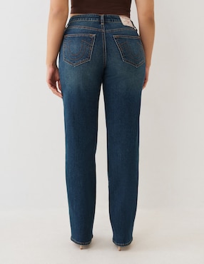 Jeans straight cintura True Religion para mujer
