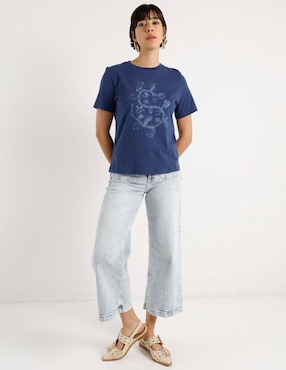 Playera manga corta Scotch & Soda cuello redondo para mujer
