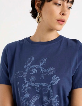 Playera manga corta Scotch & Soda cuello redondo para mujer
