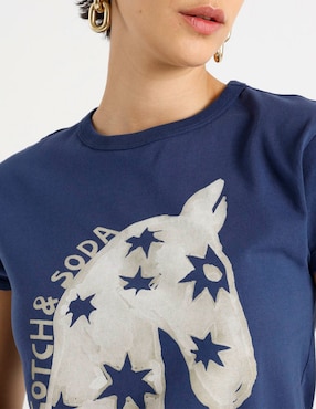 Playera manga corta Scotch & Soda cuello redondo para mujer