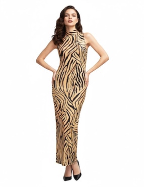 Vestido largo casual Rouss Animal Print para mujer