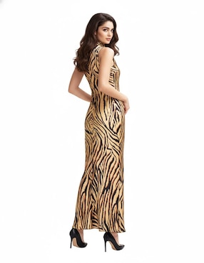 Vestido largo casual Rouss Animal Print para mujer
