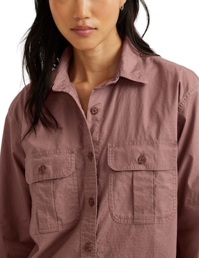 Sobrecamisa Eddie Bauer de algodón manga larga para mujer