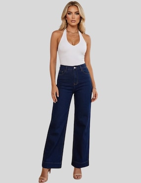 Jeans wide leg cintura alta Malabis para mujer