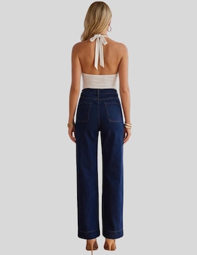 Jeans wide leg cintura alta Malabis para mujer
