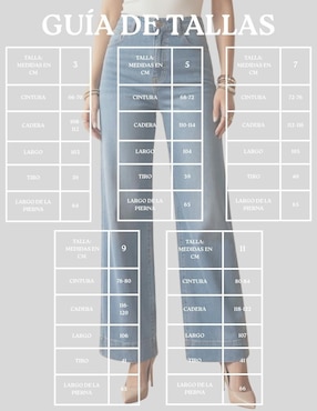 Jeans wide leg cintura alta Malabis para mujer