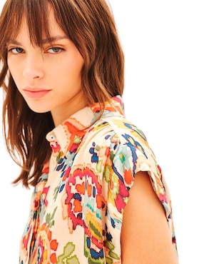 Blusa Rapsodia manga corta para mujer