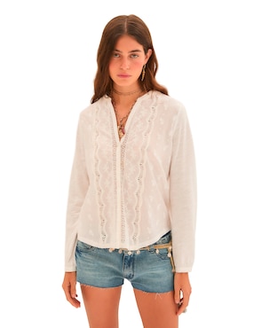 Blusa Rapsodia manga larga para mujer