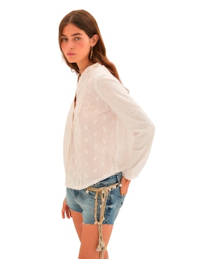 Blusa Rapsodia manga larga para mujer