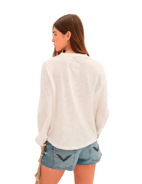 Blusa Rapsodia manga larga para mujer