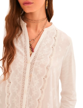 Blusa Rapsodia manga larga para mujer
