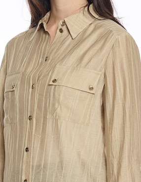 Blusa camisera Foley's manga larga para mujer
