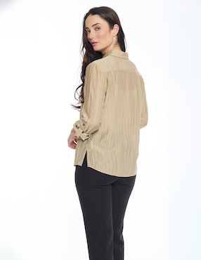 Blusa camisera Foley's manga larga para mujer