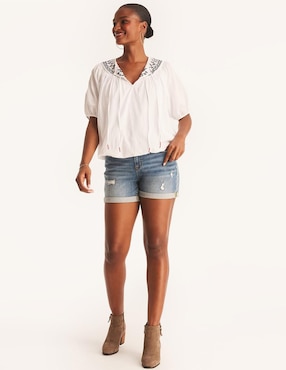 Blusa Nautica manga al codo para mujer
