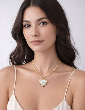Collar de corazón Yoiko Amuleto baño de oro 18 K