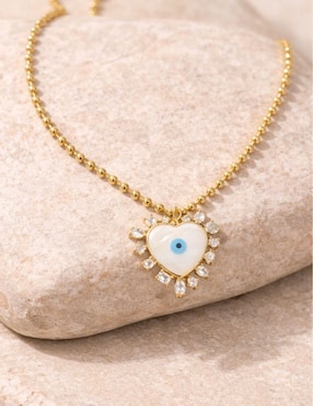 Collar de corazón Yoiko Amuleto baño de oro 18 K