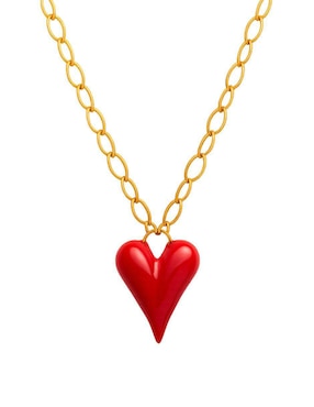 Collar de corazón Yoiko Ígnea baño de oro 18 K