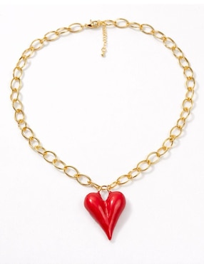 Collar de corazón Yoiko Ígnea baño de oro 18 K